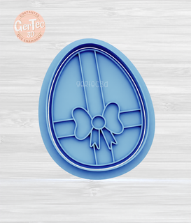 egg easter cookie cutter stamp 3d print model - Mito3D