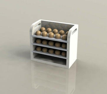 Yumurta Kulp destek depolama raf buzdolabı organizatör Kutu mağaza yumurtalar organ zer 3d print model - Mito3D