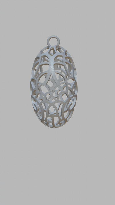 oeuf forme pendentif or boucles d'oreilles bijoux cadeau collier élégant 3d print model - Mito3D