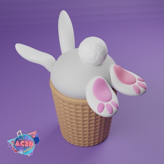 egg surprise basket rabbit lid easter eggs tail box toy decoration original gadget house 3d print model - Mito3D
