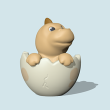 eggdino art egg dinosaur cute sculpture animal toy miniatures 3d print model - Mito3D