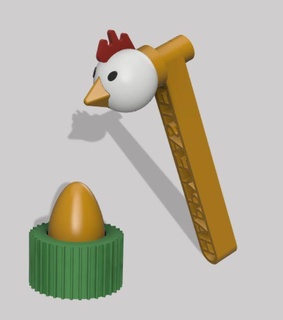 yumurta çekici Yumurta Paskalya çekiç komik kabuğu mutfak oyuncak 3d print model - Mito3D