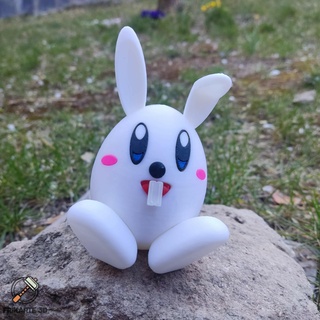 eggunny easter egg + bunny rabbit happy multi color part 3d printable 3d print model - Mito3D