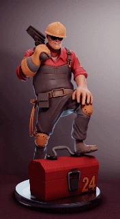 egineer team fortress 2 figure teamfortress2 3dprint character male game engineer 3d print model - Mito3D