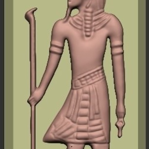 Mısır firavunu sanat manda trace Firavun kaldırdı kabartma 3D print model - Mito3D