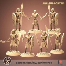 Ägypten Skelett Armee 32 mm pre supported uralt Grab Zahl Skulptur ägyptisch Krieger Rollenspiel Mumie Untote Feind Pharao Verlies dnd Pfadfinder 32mm 3d print model - Mito3D
