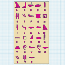 égyptienne de l'alphabet art décor la décoration peinture murale alphabet l'égypte l'hiéroglyphe écrire antique 3d print model - Mito3D