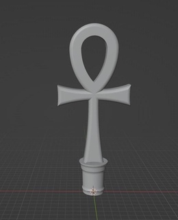egyptian ankh staff cane topper canetopper priest staffhead 3d print model - Mito3D