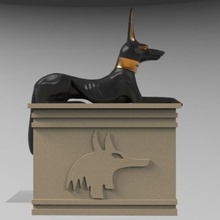 egyptian box various dog doberman egypt figure trunk chest old treasure jewel heating global jewelry 3d print model - Mito3D