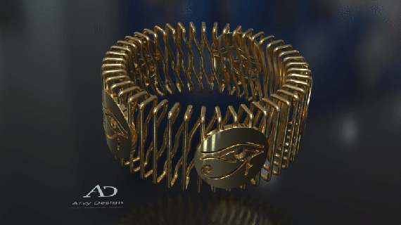 egyptian bracelet - egyptien woman present jewelry gift mode egypt 3d print model - Mito3D