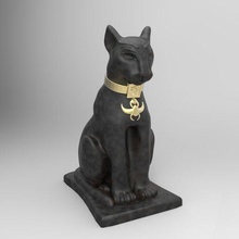 egyptian cat sculpture gadget death gold feline animal art magic mythology egypt 3d print model - Mito3D