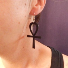 egyptian cross earrings jewelry earring jewerly 3d print model - Mito3D