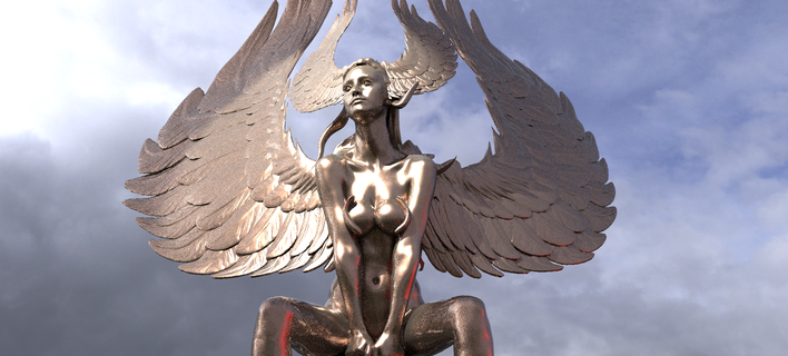 Mısırlı tanrıça form anatomi yerleşim heykel fantezi bilim fi Kadın heykeller din Sanat 3d print model - Mito3D