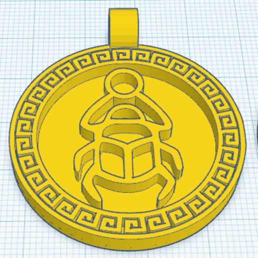 egyptian medallion beetle jewelry egypt pharaoh god symbol 3D print model - Mito3D