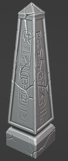 egyptian obelisk marked hyerogliphs 3d print model - Mito3D