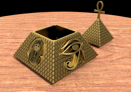 egyptian pyramid box pyramid box egypt jewelry ornament jewelry box triangle pyramid box egypt jewels ornament jeweler triangle  3d print model - Mito3D