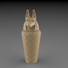 egipcio urna canópico floreros artilugio Egipto lentes marquesinas urnas frascos momia embalsamamiento pirámides muerto vísceras 3d print model - Mito3D