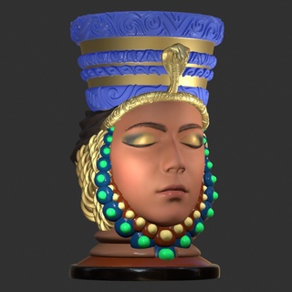 egyptian vase beautiful princess - m3f file Various color bearer egypt can bowl fashion decorated jewelry 3d print model - Mito3D