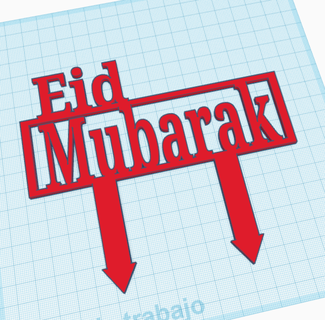 eid Mubarak pastel sombrero copa 3d print model - Mito3D