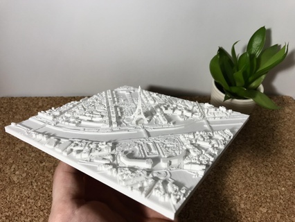 eiffel tower - paris map model print 3d easy france 2022 city art architecture design europe miniature statue decor 3d print model - Mito3D