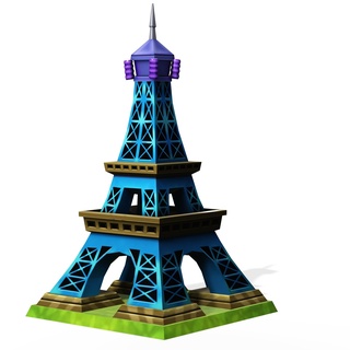 eiffel tower - paris architecture - gastronomy cartoon 3d model france famous monument  3d print model - Mito3D