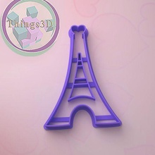 eiffel tower cookie cutter cutting cake cutters stamps cookiecutter frame bell christmas skates sled deer clay heart love car valentine'sday 3d print model - Mito3D