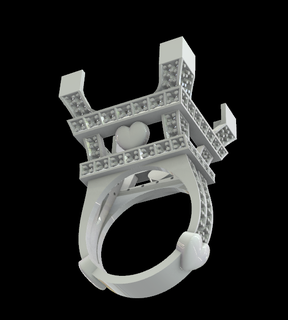 eiffel tower gems romance paris ring Jewelry jewelry symbolism elegance craftsmanship parisian landmark statement piece 3d print model - Mito3D