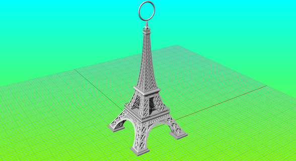 eiffel torre llavero escritorio creación eifel París juguete 3d print model - Mito3D