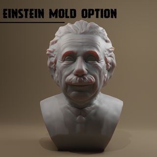 einstein mold option albert bust statue 3d print model - Mito3D