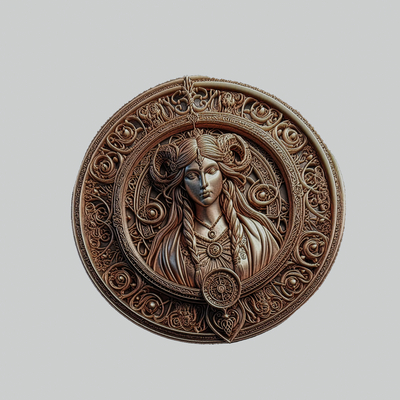 cobre nórdico mitología dios medallón arte thor odin colgante pendiente 3d print model - Mito3D
