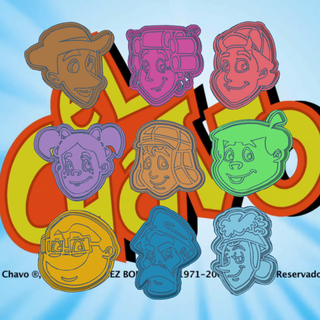 el chavo del 8 cookie cutters kit x9 cutter kiko popis namby-pamby belly professor jirafales florinda don ramon dona clotilde pack cutting cookies molds stamps fondant 3d print model - Mito3D