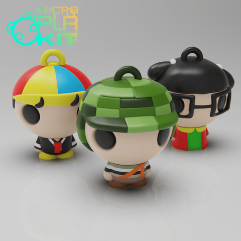 el chavo del ocho set chaves microplakit series game keychain charm collectible collection miniature figurine action figure toys toymaker purakito plakit2 chiquinha kiko quico chilindrina 3D print model - Mito3D