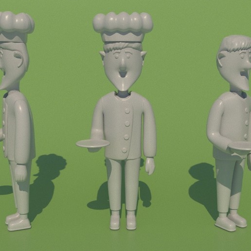 el pastelero art baker character papers trades stl 3D print model - Mito3D