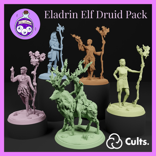 eladrin elf Druid kadın mevsim kış ilkbahar yaz sonbahar büyücü Kadın kahraman ttrpg dnd Zindanlar Ejderhalar minyatür yol bulucu 3d print model - Mito3D