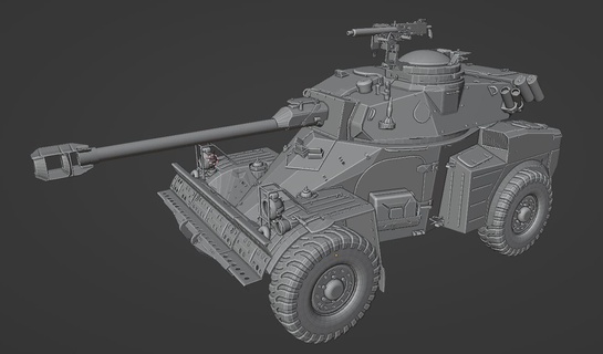 Eland 90 mk7 kum 1 87 72 ölçek araç askeri reçine tank zırh 3d print model - Mito3D