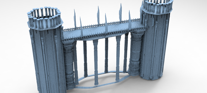 elden Kelt yüzük köprü kuleler 3 Kent kale katedral karmaşık Antik günün resmi trend anıt Tarih mimari fantezi kule kilise bina kan yoluyla bulaşan oyun 3d print model - Mito3D