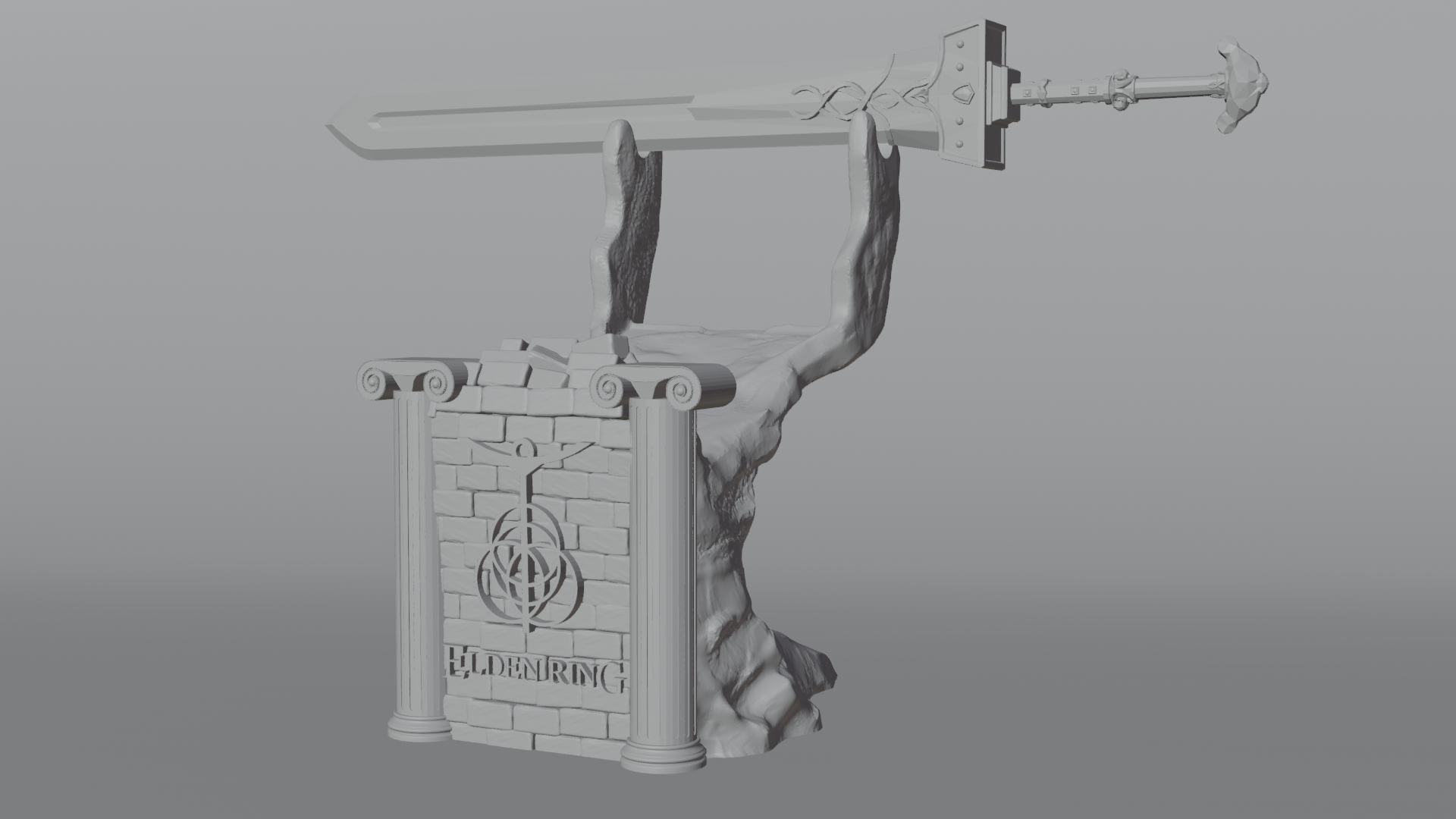 elden yüzük Kraliyet Büyük kılıç kontrolör oyun kolu ayakta durmak ps4 ps5 karanlık ruhlar yazılım oyunlar video Kaya 3D print model - Mito3D