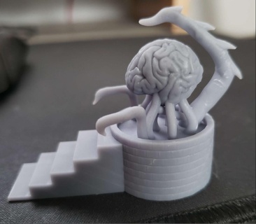 elder brain pre-supported tabletop board game zbrush mini miniature token dnd supported dragons dungeons elite horror abyss mind flayer illithid hive 3d print model - Mito3D