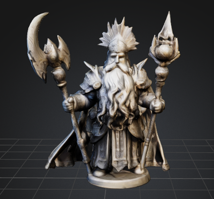 elder of dwarfs game decoration magic tabletop dwarf king figure high poly toys 3d print model - Mito3D