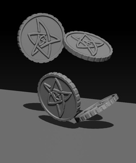elder sign token Game low poly arkham horror lovecraft eldritch star eye tabletop investigation lucky ribs 3d print model - Mito3D