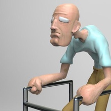elderly model game character old cartoon 3d print model - Mito3D