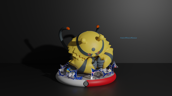 electivire pokemon 3d impresión modelo elekid electabuzz eléctrico trueno amarillo evolución Pikachu eevee ceniza pokebola pokedex relámpago 3d print model - Mito3D