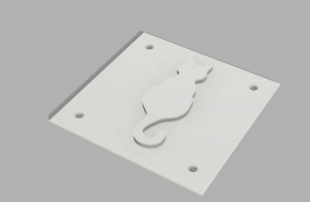 elettrico scatola piatto 12cm gatto motivo utensili Astuccio guaina elettricità circonvallazione 3D print model - Mito3D