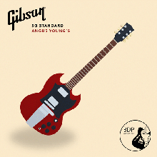 électrique guitare Gibson sg art porte clés AC DC angus jeunes musique 3d print model - Mito3D
