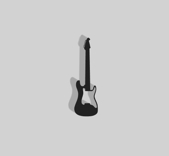 elétrico violão decoração 2d arte casa deco estude canções cantor ímãs música Rocha pua electrica 3d print model - Mito3D