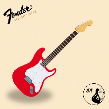 électrique guitare aile stratocaster art porte clés marque Knopfler adresse détroit musique basse miniature 3d print model - Mito3D