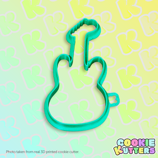 electric guitar instrument cookie cutter mold silhouette kutters kitchen food recipe cookies 3d print contour 3d print model - Mito3D