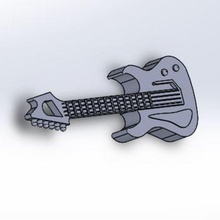 eléctrico guitarra llavero Moda llave anillo colgante pendiente collar música músicos banda 3d print model - Mito3D