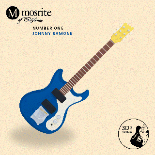 électrique guitare mosrite johnny ramone porte clés ramones musique miniature 3d print model - Mito3D