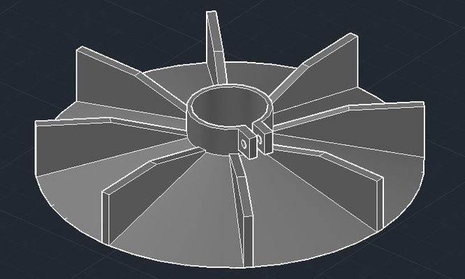 elétrico motor resfriamento ventilador impulsor ar 3d print model - Mito3D